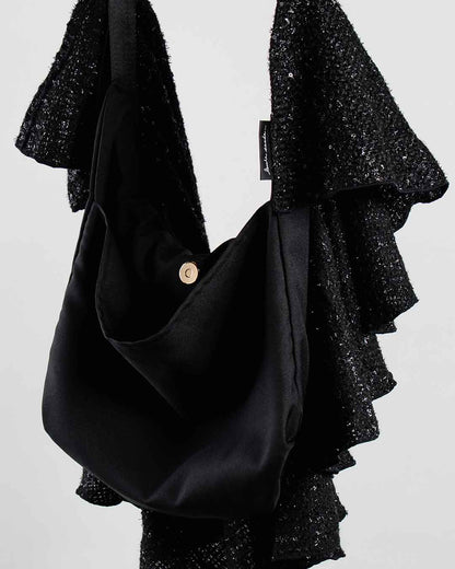 Drape Dress Tote Tweed Black R