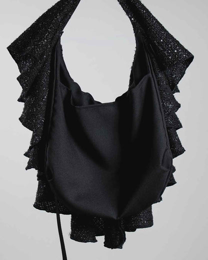 Drape Dress Tote Tweed Black R