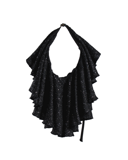 Drape Dress Tote Tweed Black R