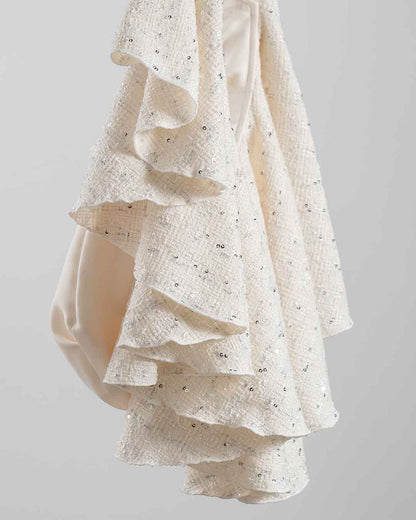 Drape Dress Tote Tweed White