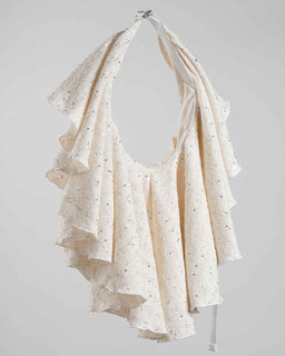 Drape Dress Tote Tweed White