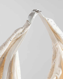 Drape Dress Tote Tweed White