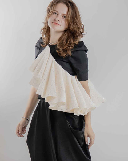 Drape Dress Tote Tweed White
