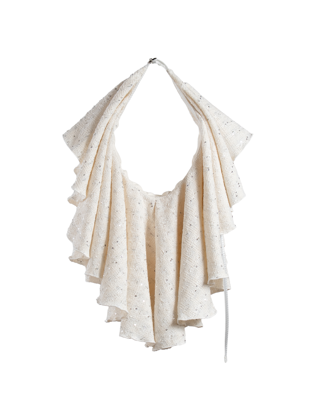 Drape Dress Tote Tweed White