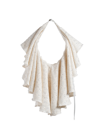 Drape Dress Tote Tweed White