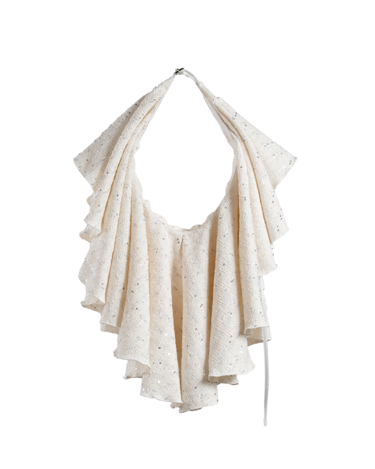 Drape Dress Tote Tweed White